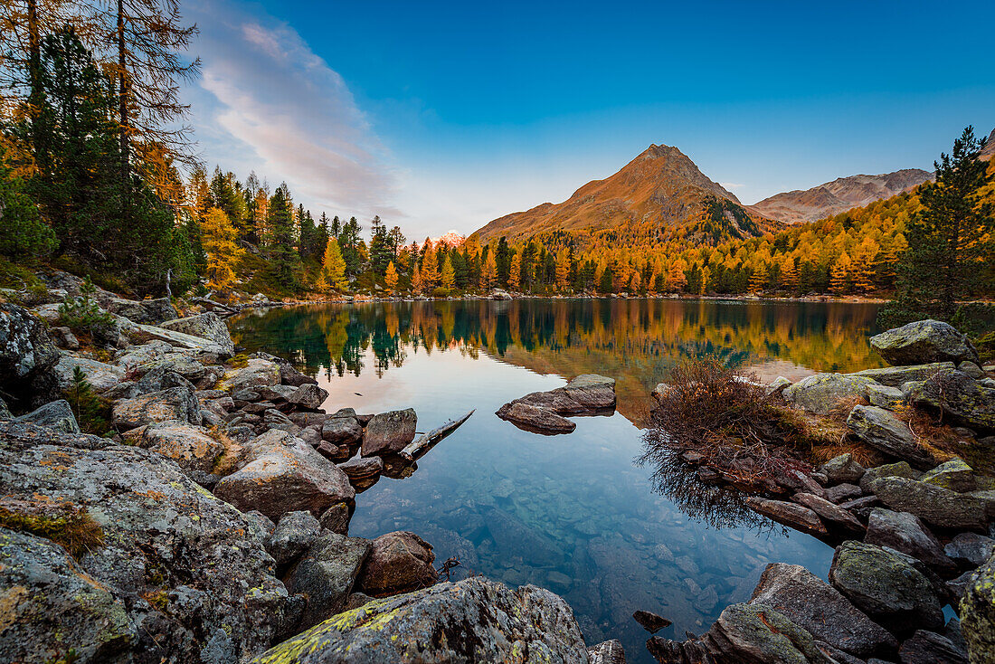 morning awakening; Switzerland, Canton of Graubünden, Lagh de Saoseo