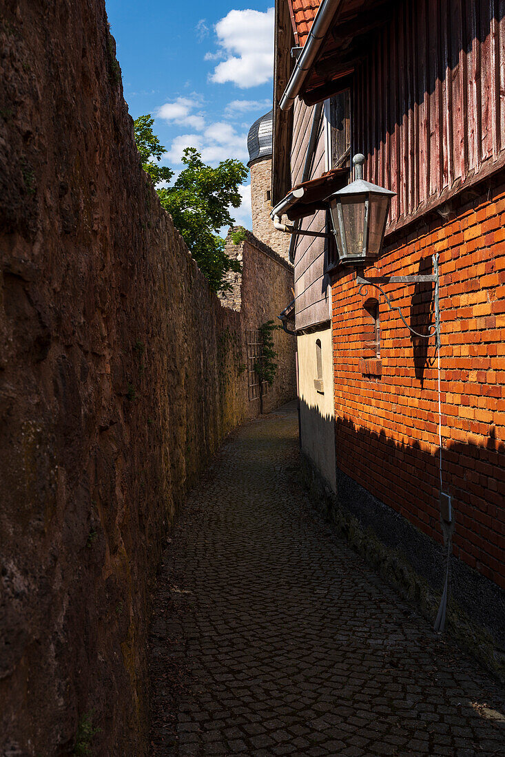 Historic town center of the town of Fladen in the Rhön, Rhön-Grabfeld district, Rhön Biosphere Reserve, Lower Franconia, Franconia, Bavaria, Germany