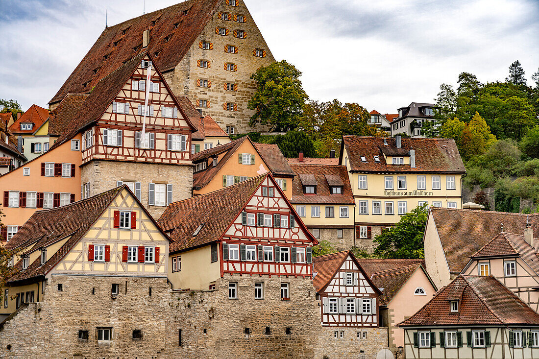 Half-timbered houses of the old town in Schwäbisch Hall, Baden-Württemberg, Germany