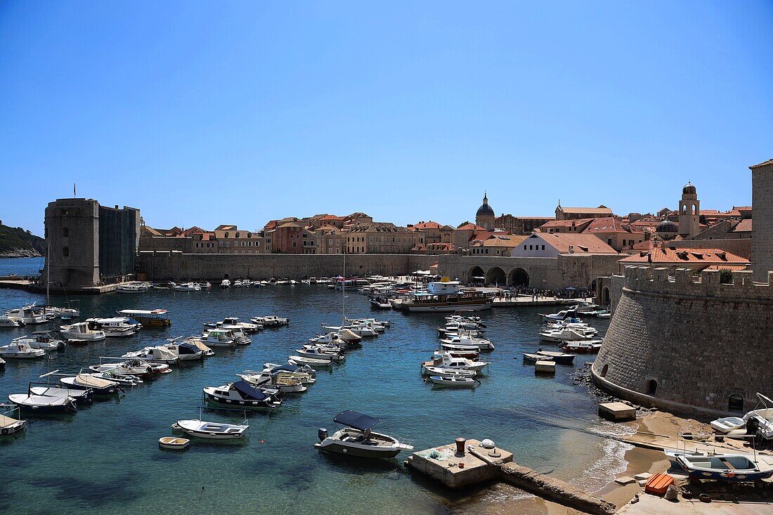 Alter Hafen Dubrovnik, Dalmatien, Dalmatien, Kroatien