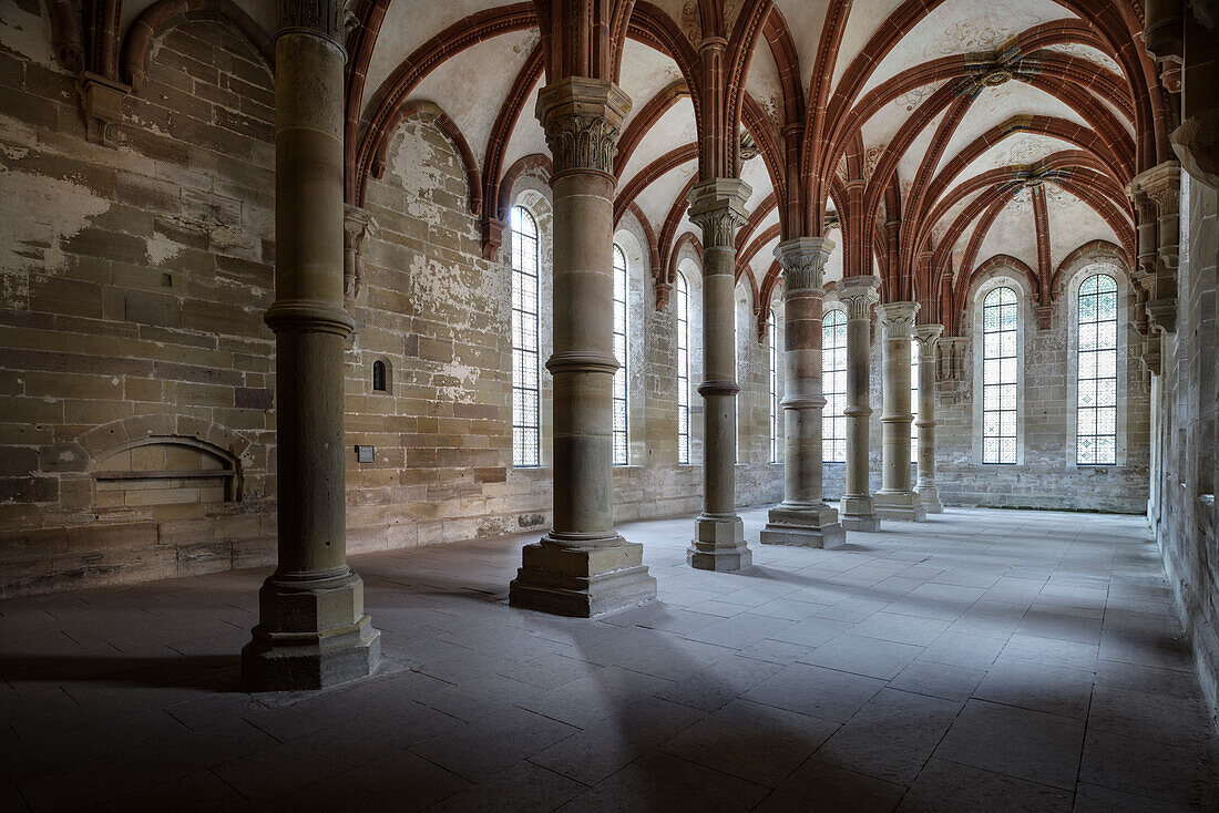 UNESCO World Heritage Maulbronn Monastery, men's refectory, Cistercian abbey, Enzkreis, Baden-Württemberg, Germany, Europe