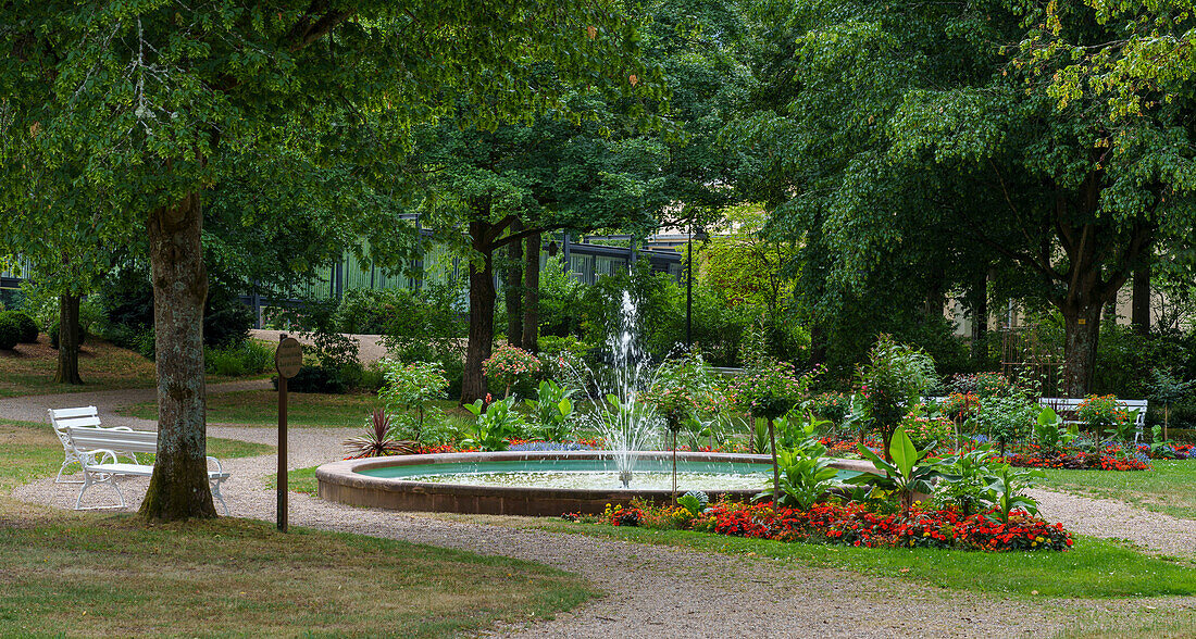 Kurpark im Bayerischen Staatsbad Bad Bocklet, Landkreis Bad Kissingen, Unterfranken, Franken, Bayern, Deutschland