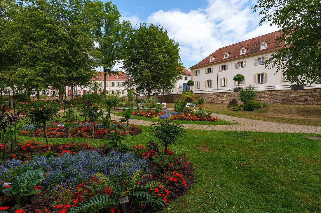 Kurpark im Bayerischen Staatsbad Bad Bocklet, Landkreis Bad Kissingen, Unterfranken, Franken, Bayern, Deutschland