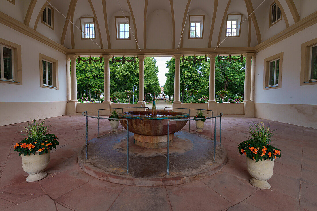 Spa park in the Bavarian state spa Bad Bocklet, Bad Kissingen district, Lower Franconia, Franconia, Bavaria, Germany