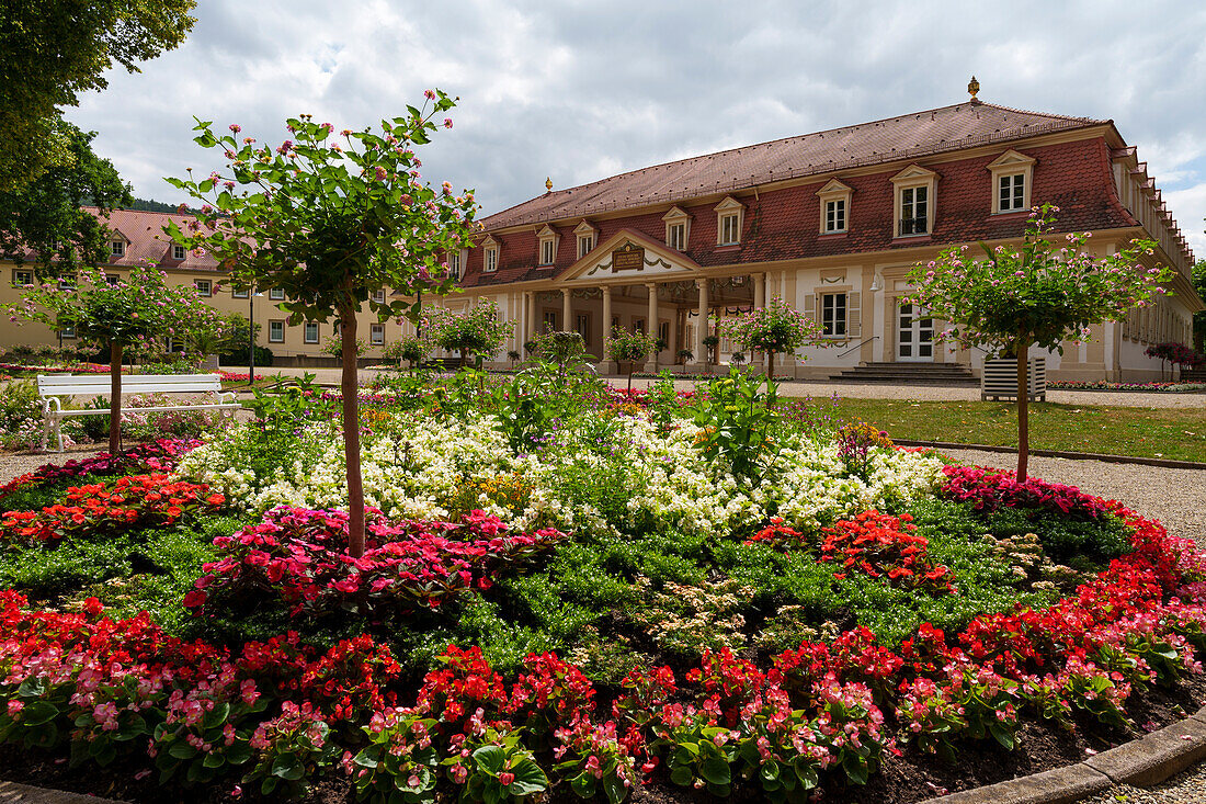 Kurpark im Bayerischen Staatsbad Bad Bocklet, Landkreis Bad Kissingen, Unterfranken, Franken, Bayern, Deutschland