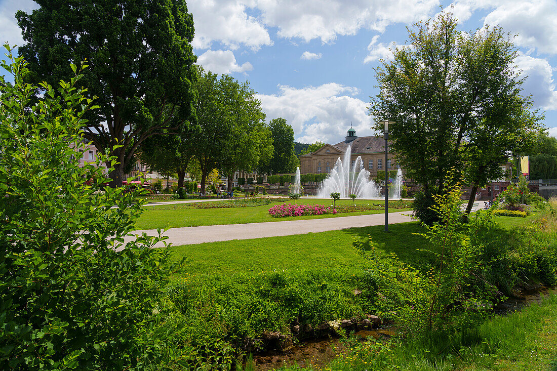Kurpark und Rosengarten im Staatsbad Bad Kissingen, Unterfranken, Franken, Bayern, Deutschland