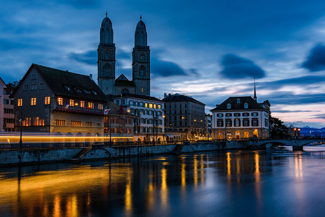 Zurich Old Town at dawn; Zurich, Switzerland