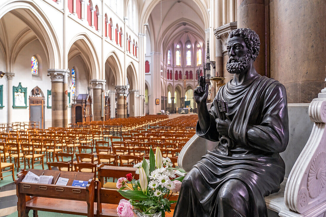 Interior of Saint Pierre church in Calais, France