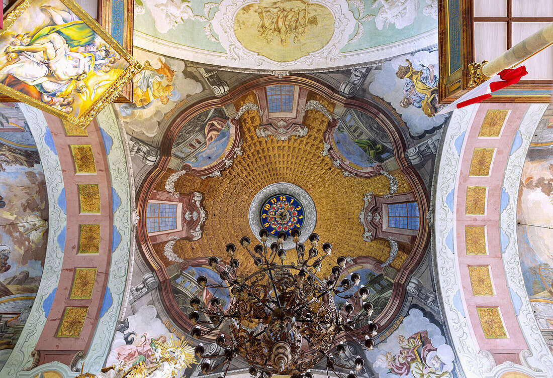 Dome frescoes of the Church of the Grace of the Holy Cross (Kościół Garnizonowy Świętego Krzyża, Kosciol Sw. Krzyza) in Jelenia Góra (Hirschberg) in the Giant Mountains (Karkonosze) in the Dolnośląskie Voivodeship of Poland