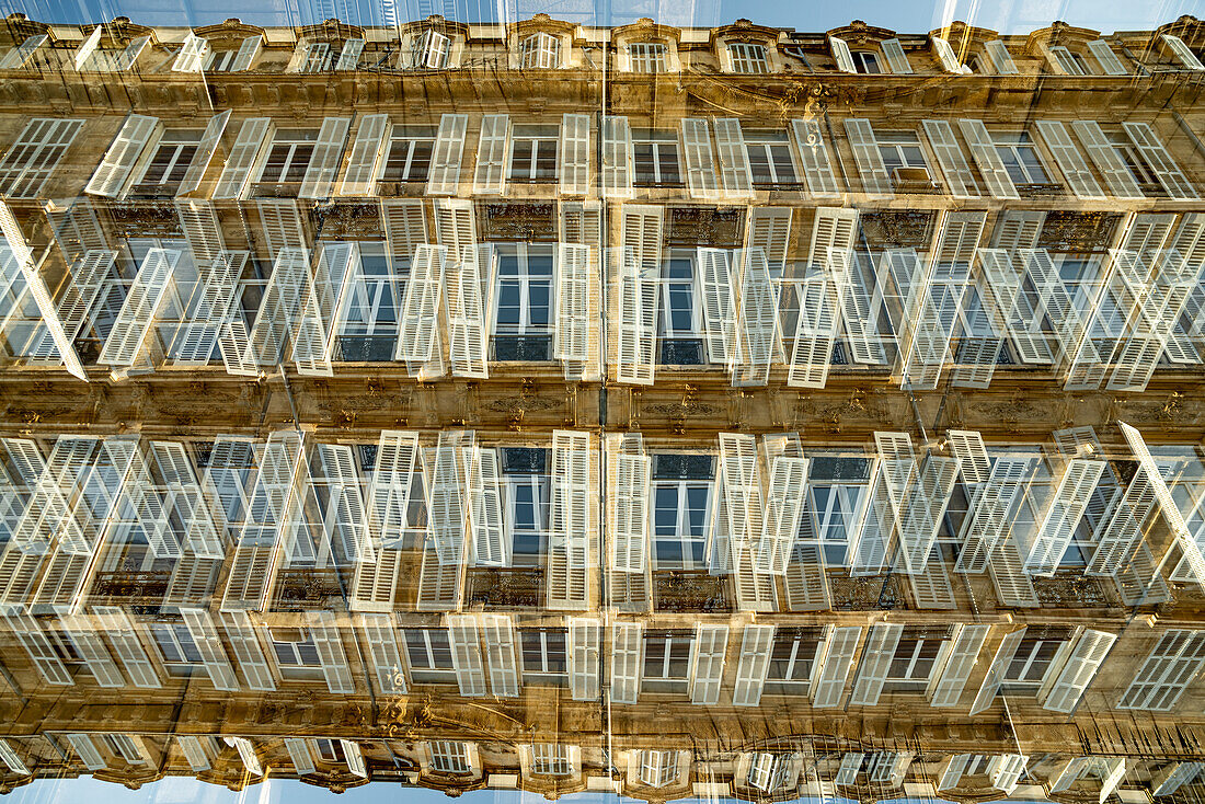 Double exposure of residential buildings in Marseille, France.