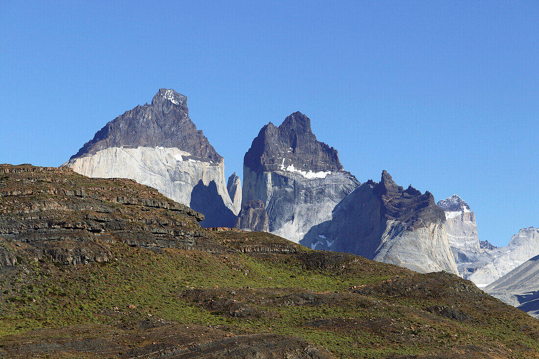 Chile; Southern Chile; Magallanes region; Mountains of the southern Cordillera Patagonica; Granite rocks in Torres del Paine National Park