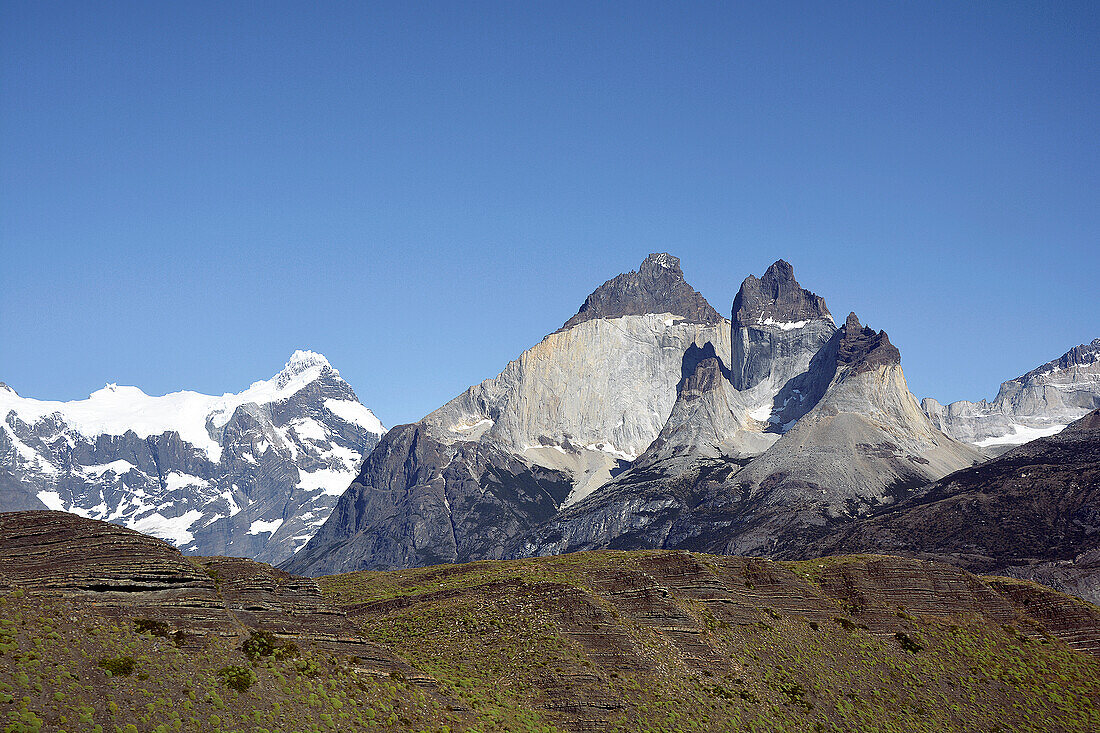 Chile; Südchile; Region Magallanes; Gebirge der südlichen Cordillera Patagonica; Granitfelsen im Nationalpark Torres del Paine