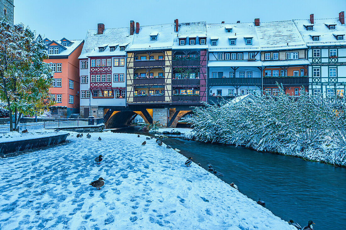 Krämerbrücke in Erfurt, Thüringen, Deutschland