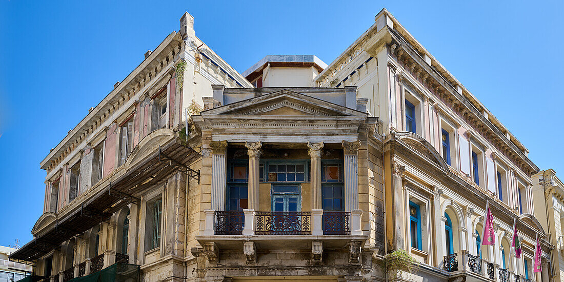 Old stately building in the old town of Heraklion, Crete, Greece
