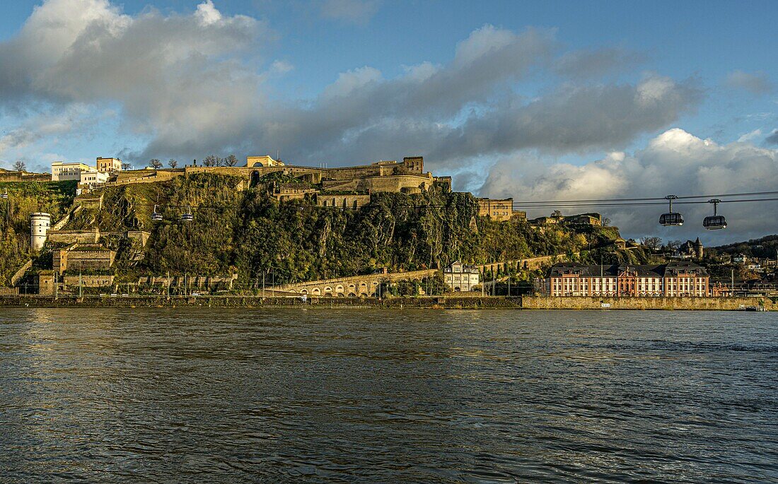 Ehrenbreitstein Fortress in Koblenz, Upper Middle Rhine Valley, Rhineland-Palatinate, Germany