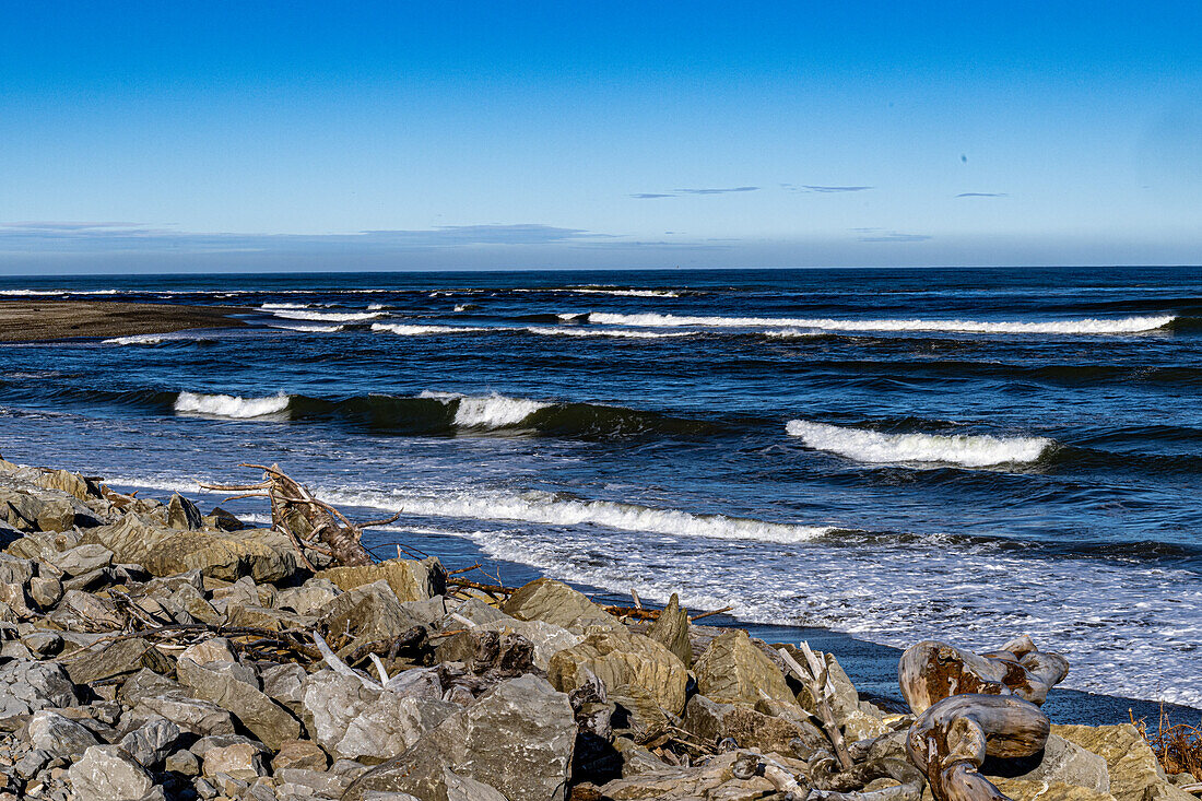 Tasman Sea as seen from Hokitika New Zealand