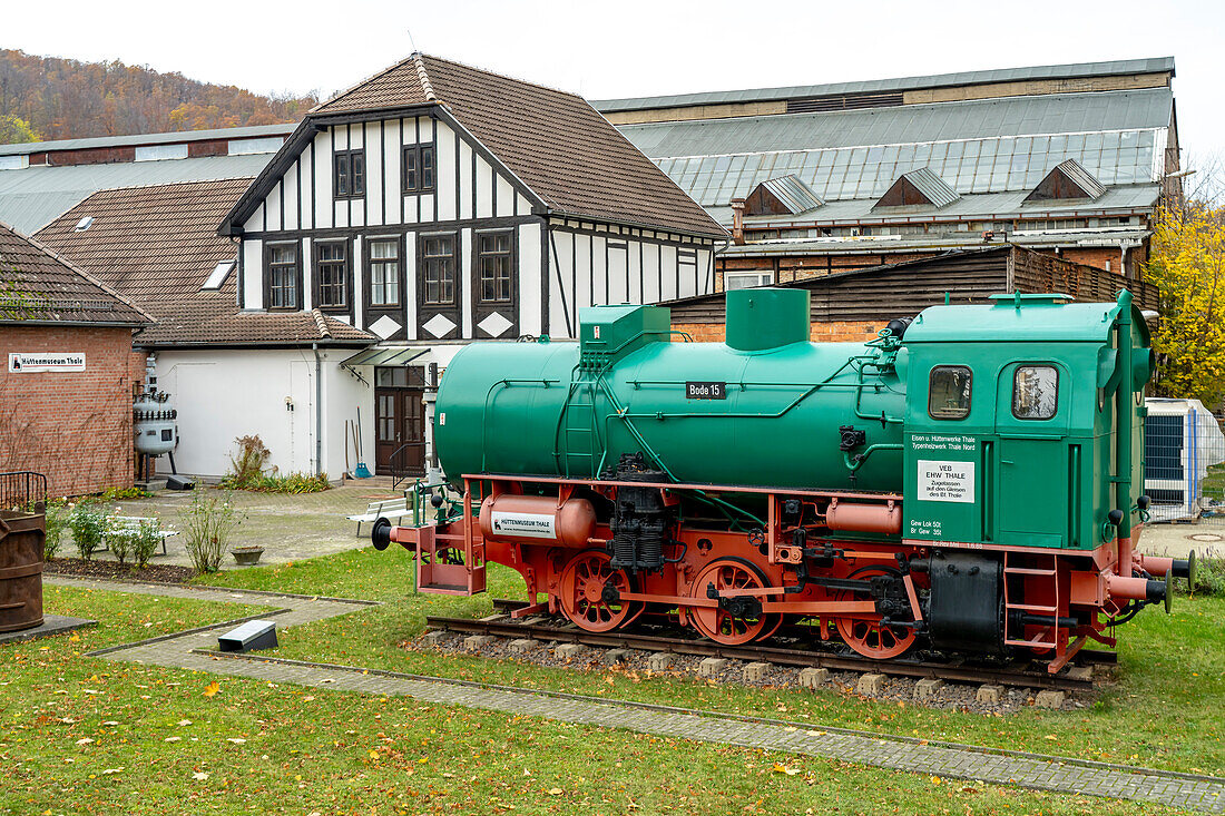 Lokomotive am Hüttenmuseum Thale, Sachsen-Anhalt, Deutschland
