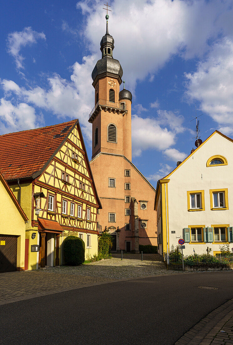 Historic old town of Eibelstadt am Main, Würzburg district, Franconia, Lower Franconia, Bavaria, Germany