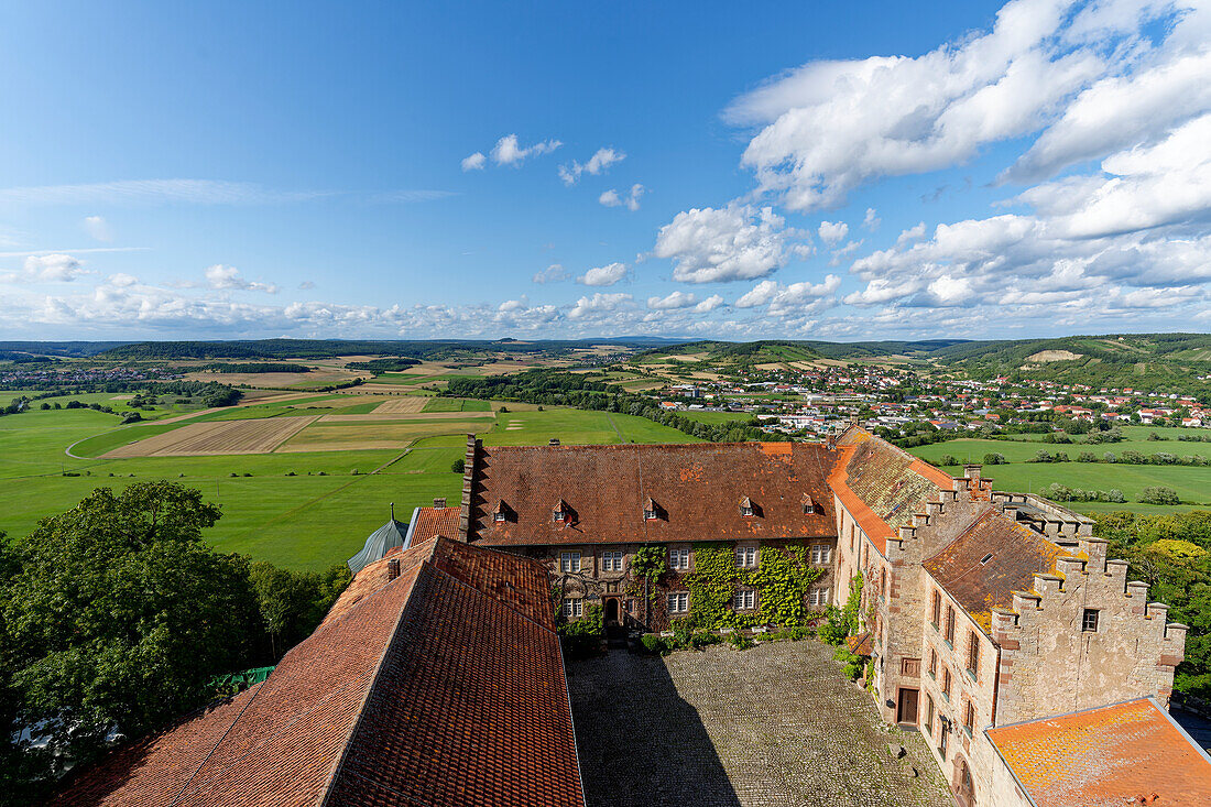 Saaleck Castle near the wine town of Hammelburg, Bad Kissingen district, Lower Franconia, Franconia, Bavaria, Germany