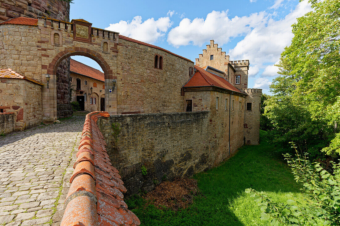 Saaleck Castle near the wine town of Hammelburg, Bad Kissingen district, Lower Franconia, Franconia, Bavaria, Germany