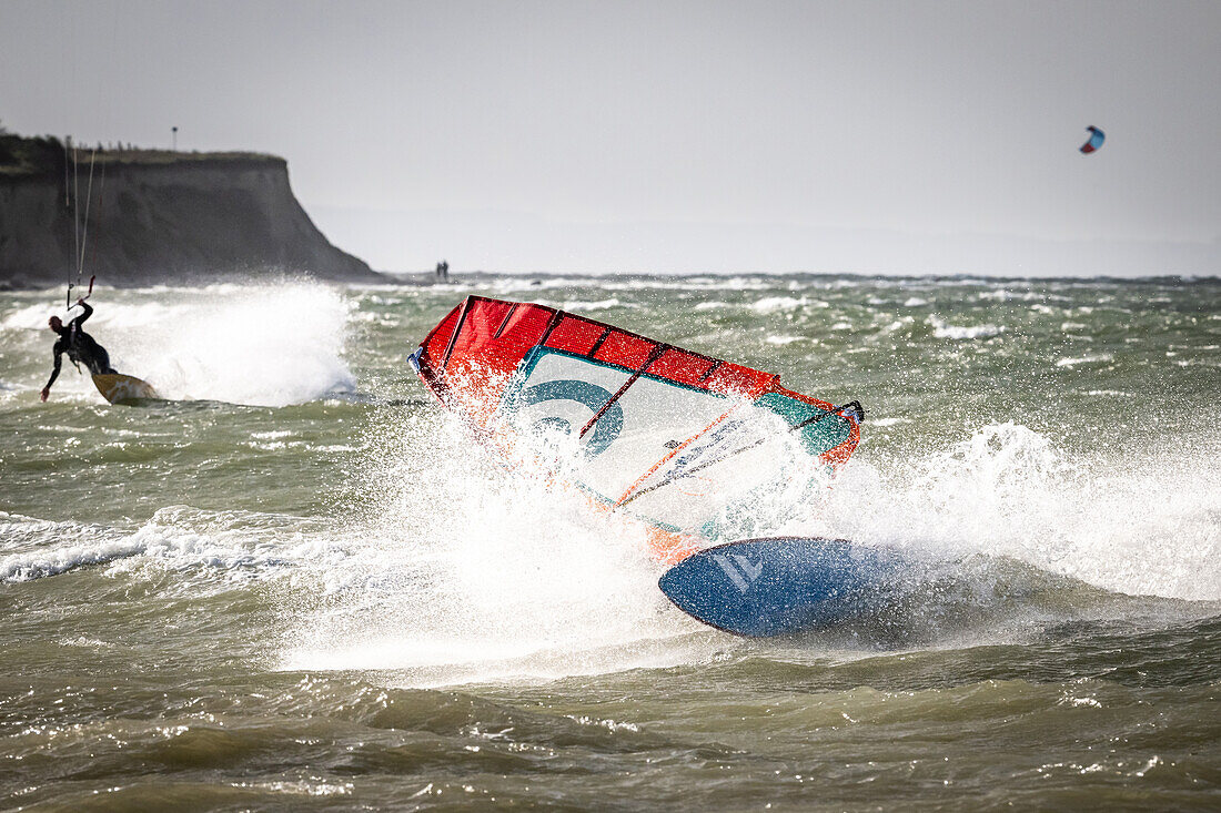 Surfers in the Baltic Sea