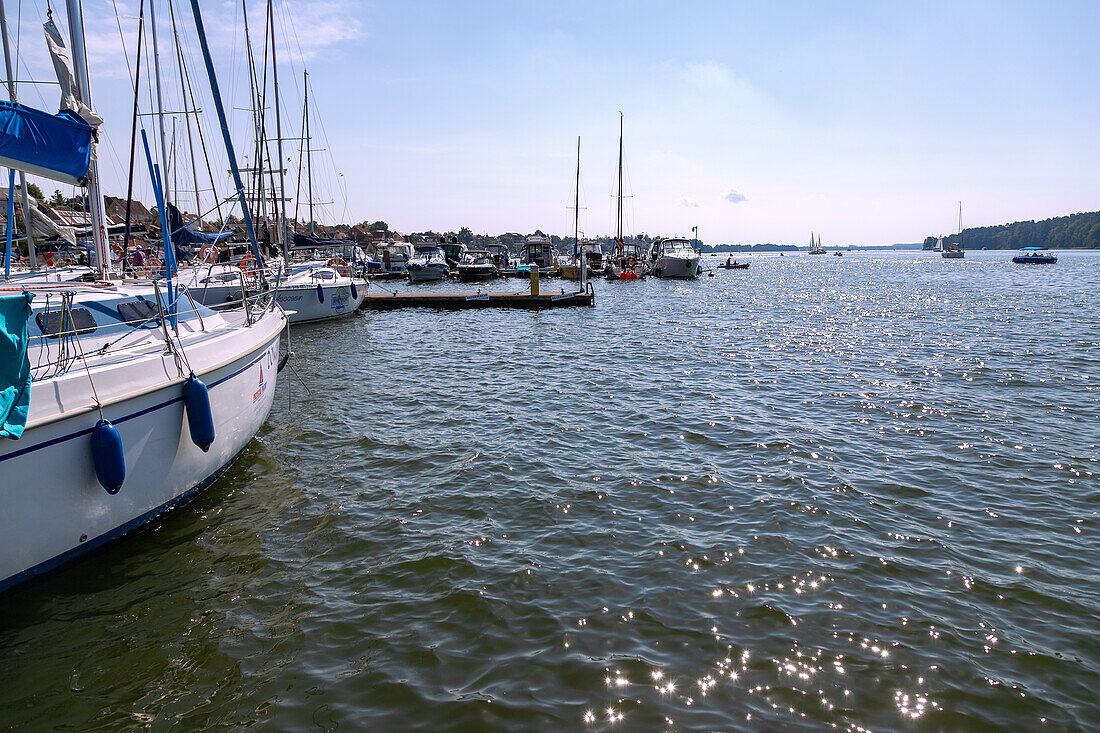 Marina of Mikołajki (Nikolaiken) on Jezioro Mikołajskie (Lake Nikolaiken) in Masuria (Mazury) in the Warmińsko-Mazurskie Voivodeship in Poland