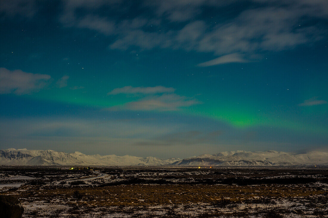Aurora Borealis in icelandic country, Iceland.