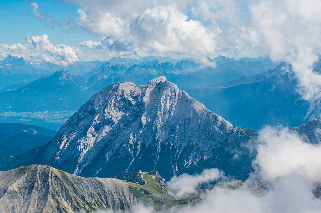 View from the viewing platform, Zugspitze, Partenkirchen, Bavaria, Germany