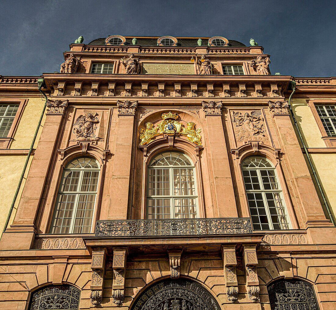 Facade of the residential palace in Darmstadt, Hesse, Germany