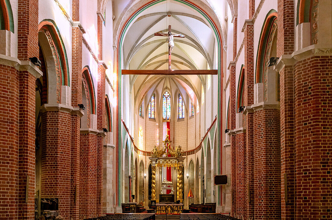 Interior of the Cathedral of the Assumption and St. Adalbert (Gniezno Cathedral; Archcathedral of Gniezno; Primate's Basilica of the Assumption of Our Lady; Bazylika archikatedralna Wniebowzięcia NMP) in Gniezno (Gniezno) in Wielkopolska Voivodeship of Poland