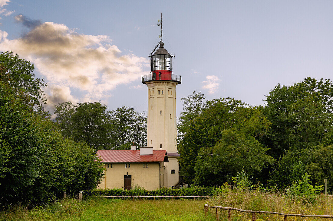 Lighthouse (Latarnia II) of Rozewie (Rixhöft) near Jastrzębia Góra (Habichtsberg), Kashubian Coast in the Pomorskie Voivodeship of Poland