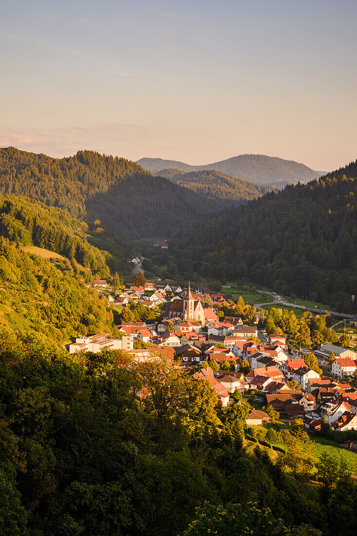 Lautenbach in the evening light, Oberkirch, Renchtal, Baden-Württemberg, Germany