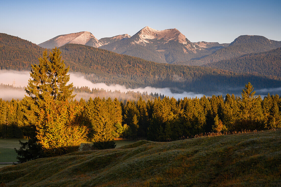 Aussicht von den Buckelwiesen, Krün, Bayern, Deutschland