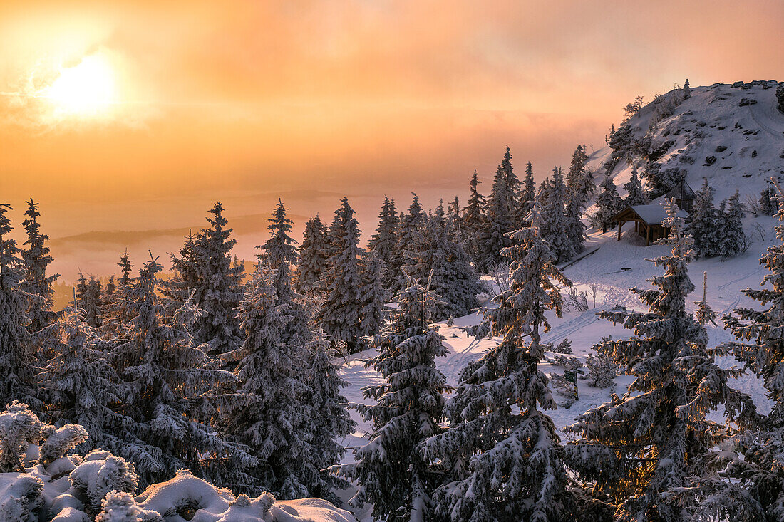 Sonnenaufgang, Großer Arber, Bayern