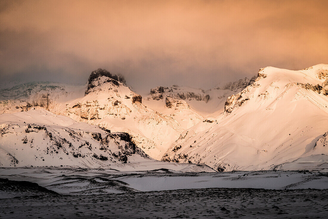 Golden clouds over the highlands, Iceland