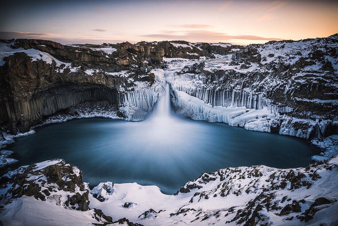 Aldeyjarfoss at sunrise, Iceland