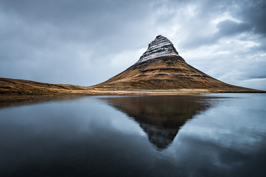 Kirkjufell waterfall at blue hour, Iceland