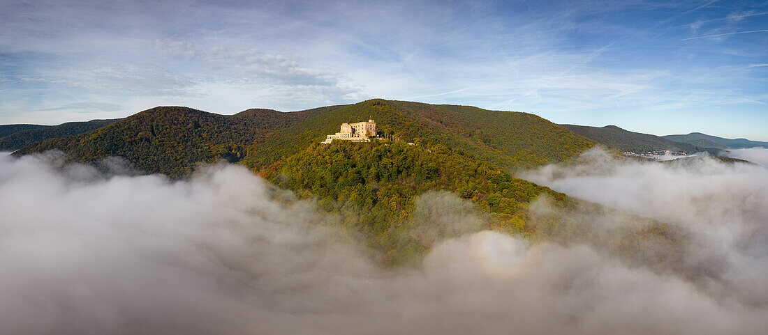 Hambach Castle from a bird's eye view, Hambach, Palatinate Forest, Rhineland-Palatinate, Germany