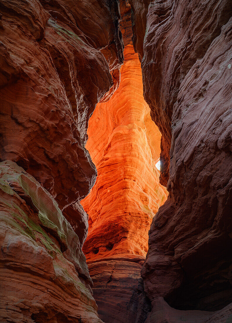 Rock glow at Altschlossfelsen, Rhineland-Palatinate, Germany