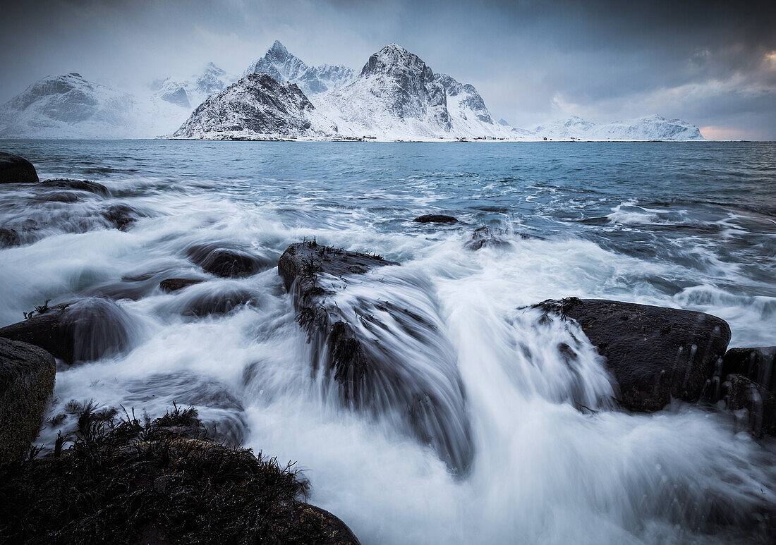 Dramatic twilight in Lofoten, Norway