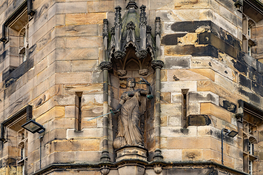  Statue of Lady Justice at Lancaster Castle in Lancaster, Lancashire, England, Great Britain, Europe   