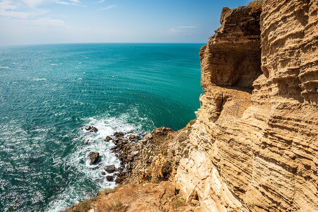 Landscape at Cape Kaliakra on the Black Sea coast in Dobruja region, Bulgaria