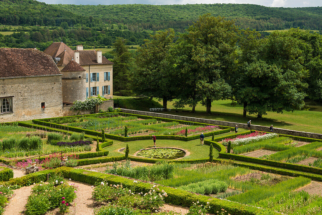 Schloss Château de Barbirey mit Schlossgarten, Barbirey-sur-Ouche, bei Dijon, Bourgogne-Franche-Comté, Département Côte-d'Or, Burgund, Frankreich
