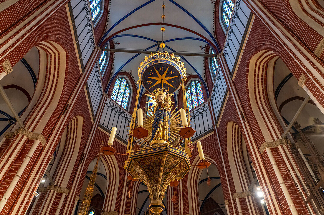  Marian chandelier in the choir of the Doberan Minster in Bad Doberan, Mecklenburg-Western Pomerania, Germany \n\n 