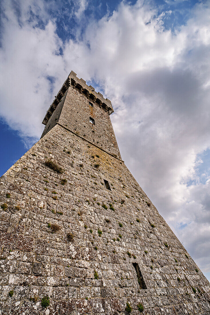 Below the castle of Radicofani, Siena province, Tuscany, Italy