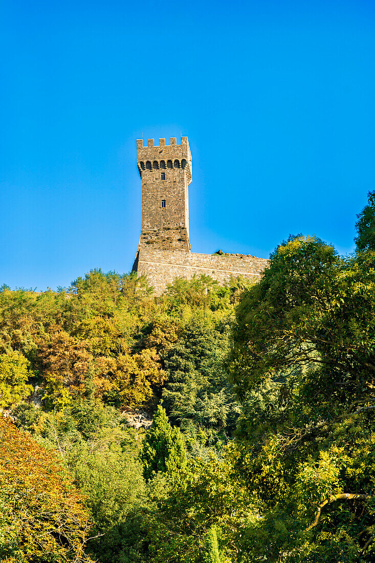Unterhalb der Burg von Radicofani, Provinz Siena, Toskana, Italien  