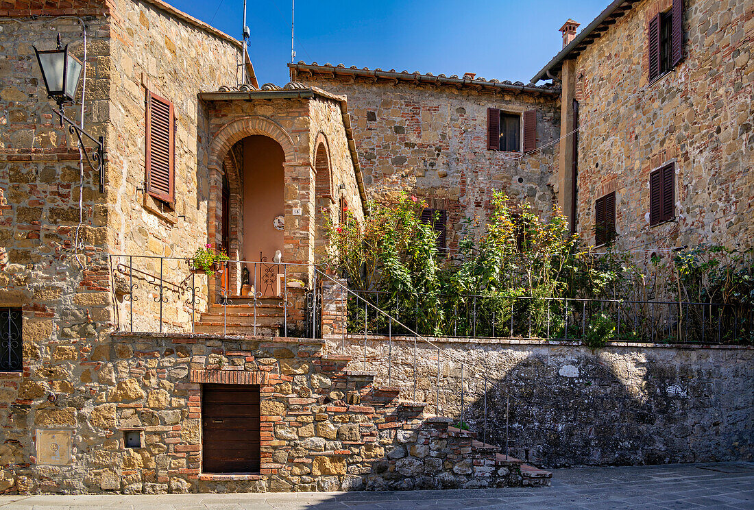 Steinhaus in Monticchiello, Pienza, Provinz Siena, Toskana, Italien