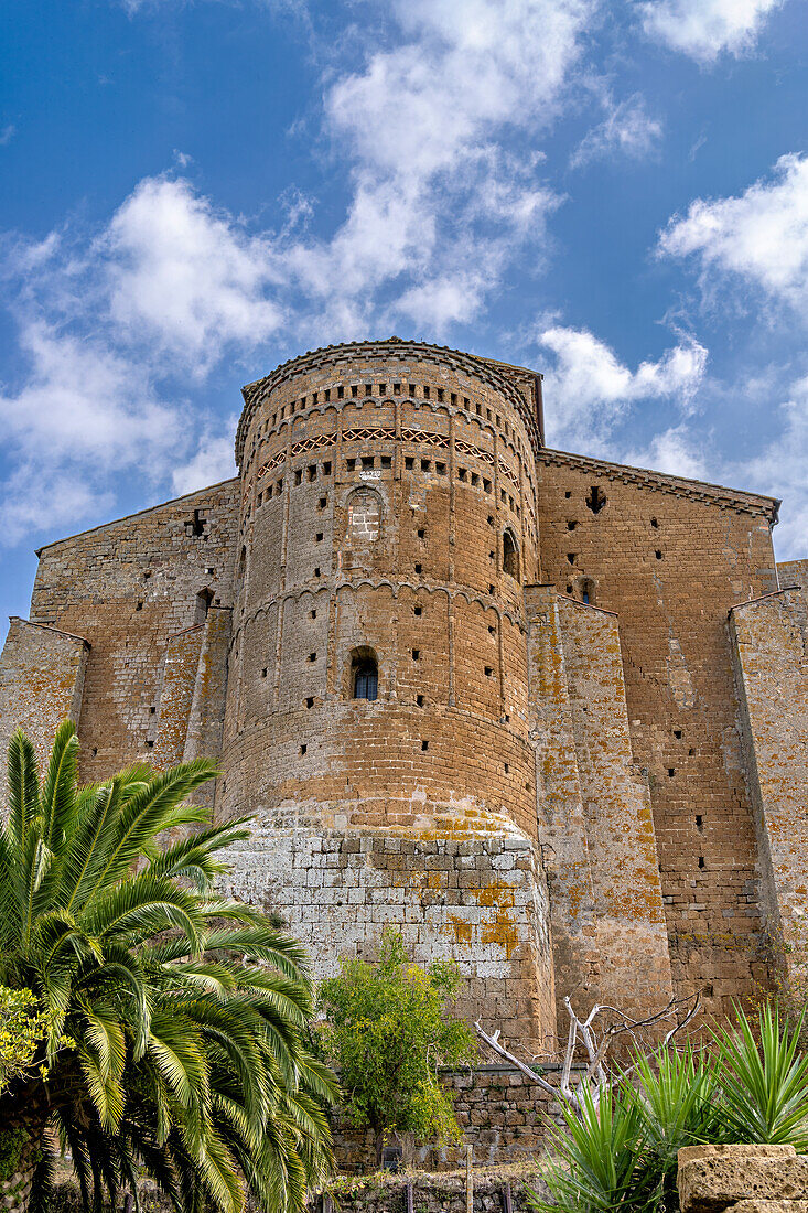  View of the apse of the Basilica of San Pietro, Viterbo Province, Lazio, Italy 