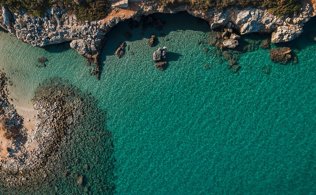  Rocks in the sea from above 