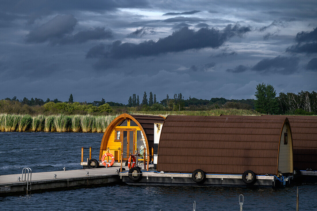  Houseboats in the harbor of Gager, Mönchgut, Rügen, Baltic Sea Coast, Mecklenburg Western Pomerania Baltic Sea Coast, Mecklenburg Western Pomerania, Germany 